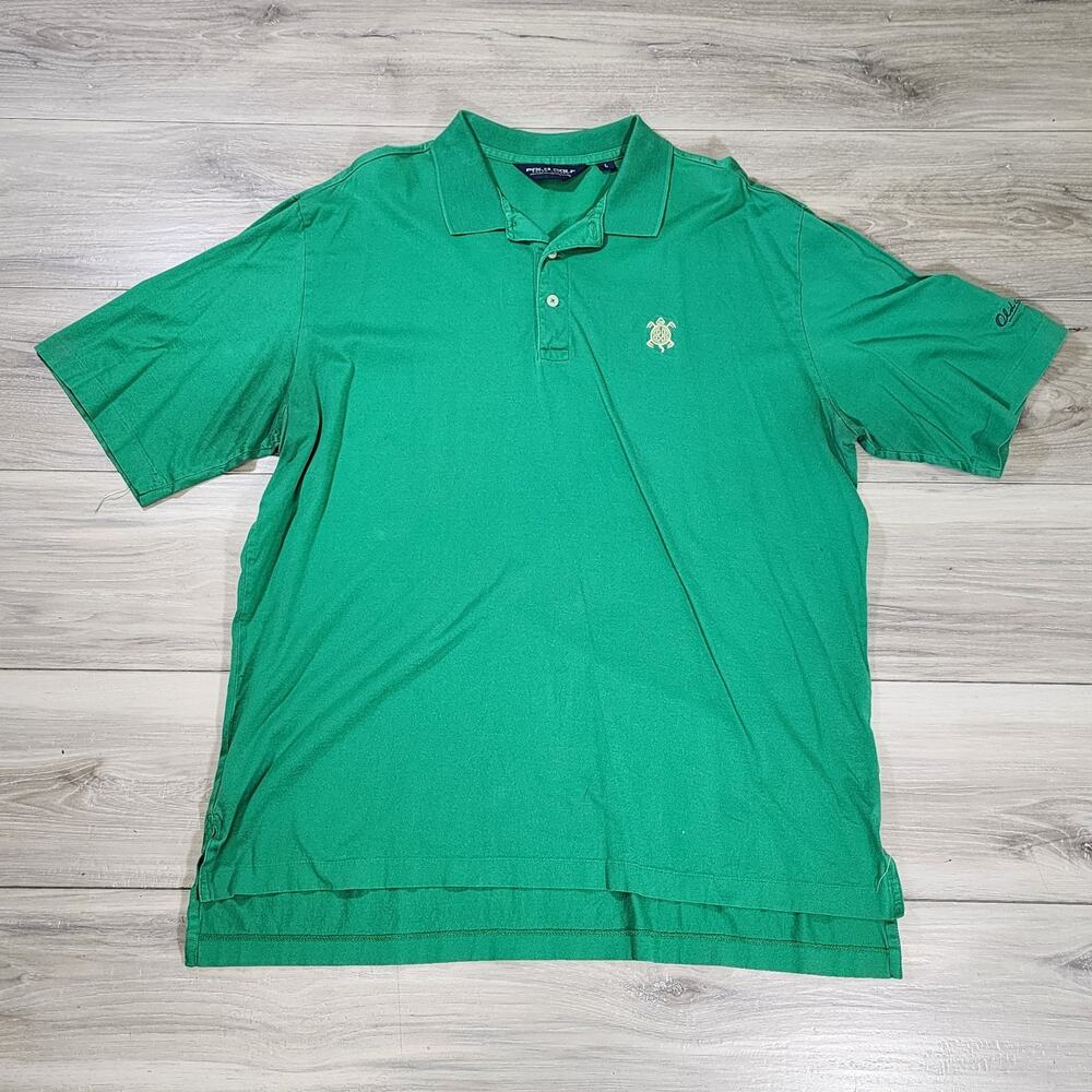 Polo Ralph Lauren Polo Shirt Men's Large Green 3 Buttons Short Sleeve